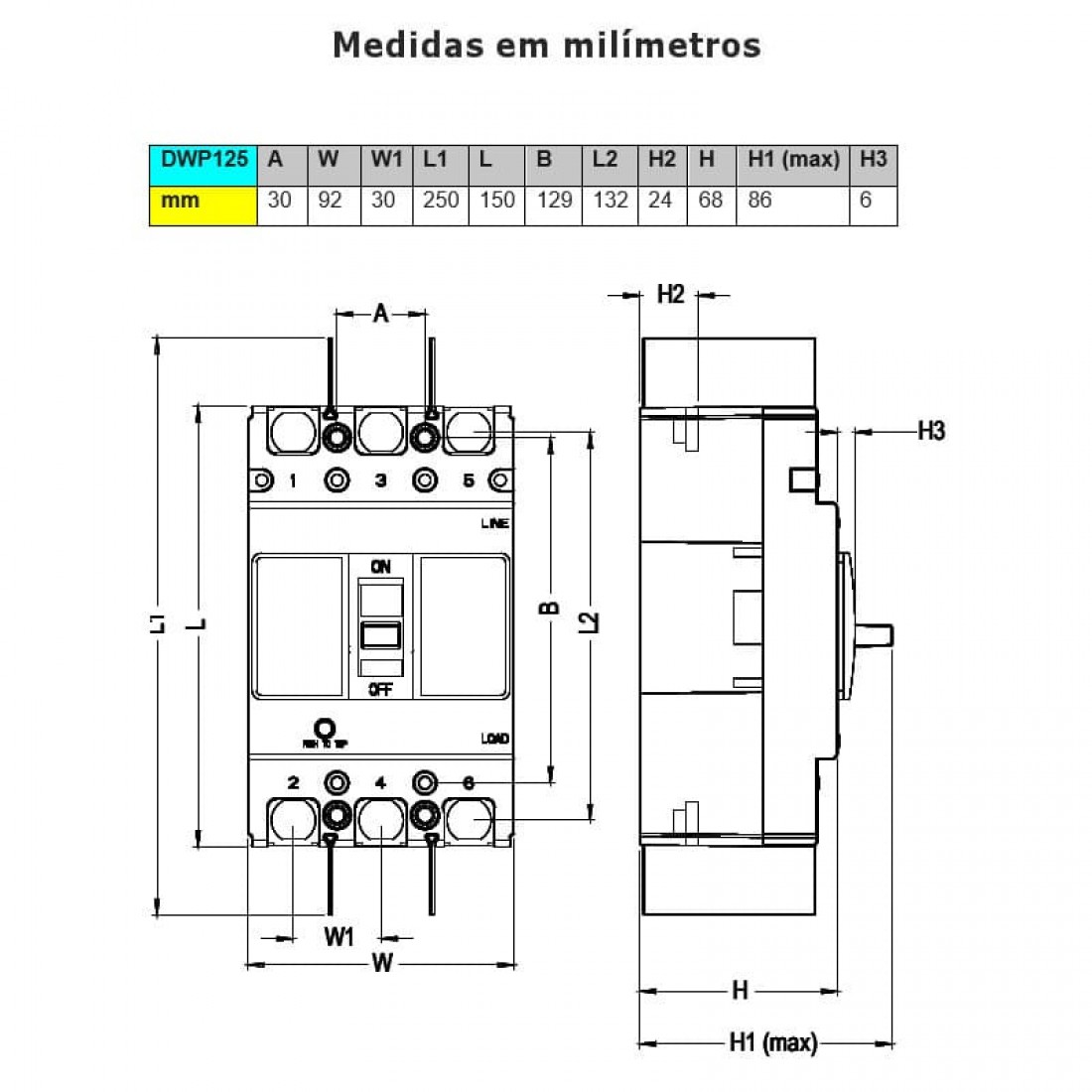 Disjuntor Em Caixa Moldada Tripolar De A Tramontina Trm S