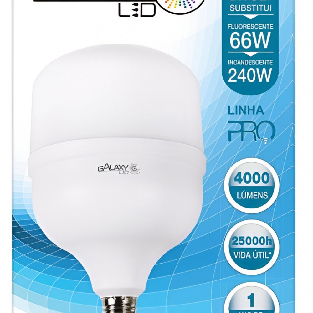 Kit 3 Lampada LED Alta Potencia Bulbo T 50W Bivolt 4000K