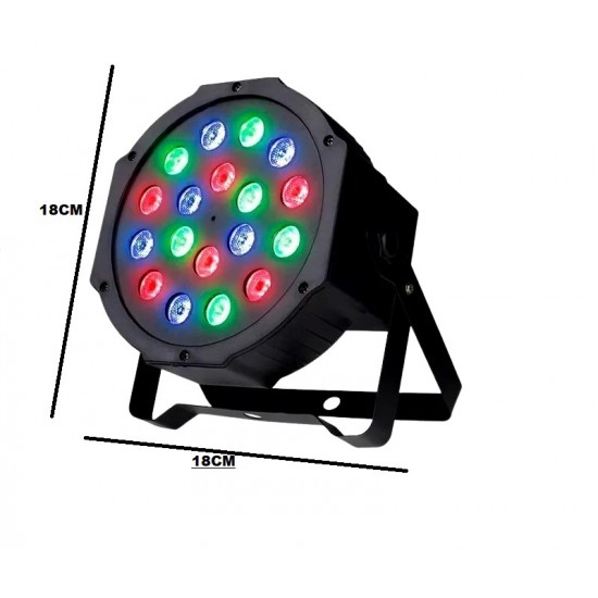 Canhao de led rgb 18 leds