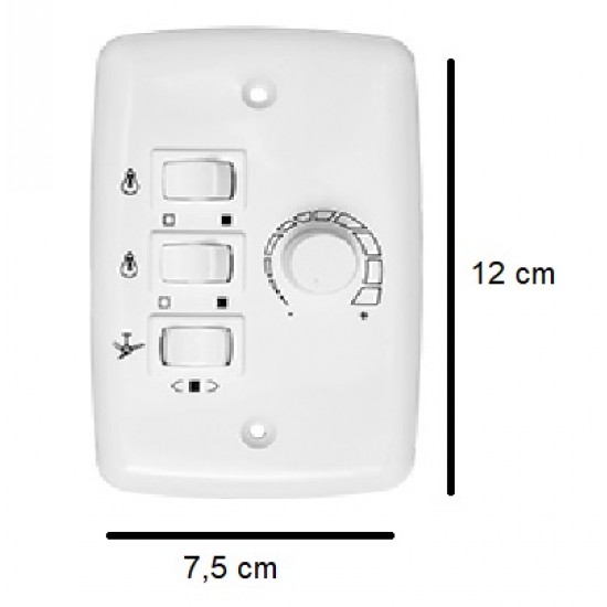 Dimmer Rotativo 4X2 2 Interruptor Trio Sem Capacitor