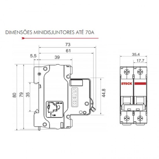 Disjuntor din bipolar de 10a curva c steck