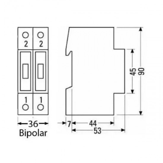 Disjuntor din bipolar de 16a curva c steck