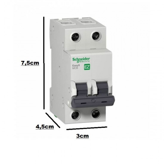 Disjuntor din bipolar de 32a curva c schneider easy9