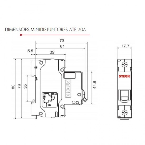 Disjuntor din monopolar de 10a curva c steck