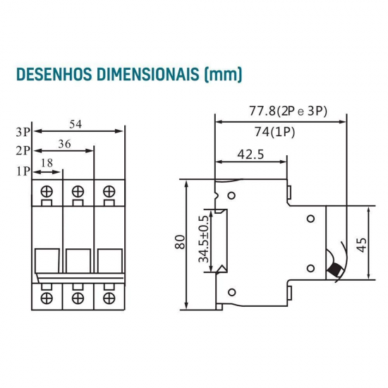 Disjuntor din tripolar de 16a curva c tramontina