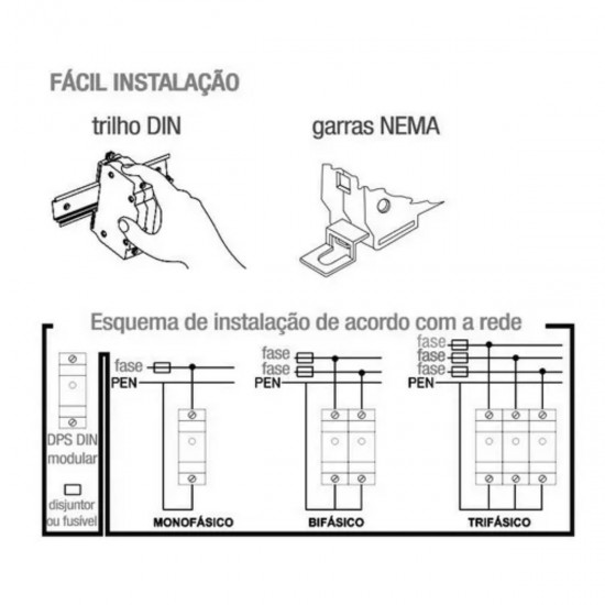 Disjuntor dps penta watt monopolar 25ka 175v