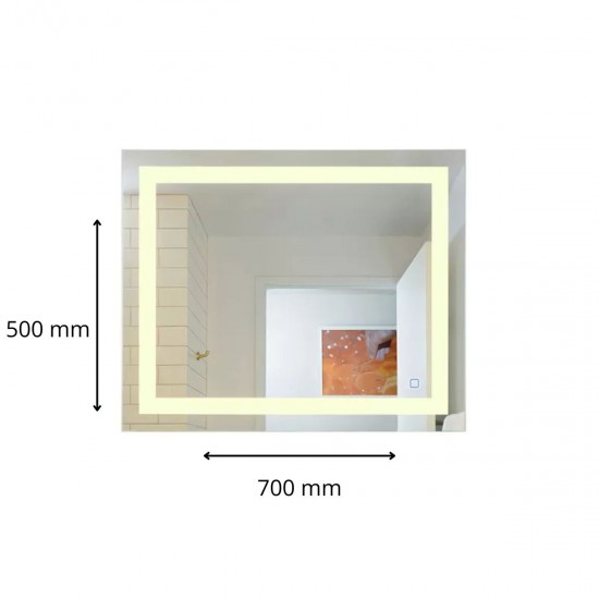 Espelho Led 500 X 700 X 3MM Borda Touch 4000K