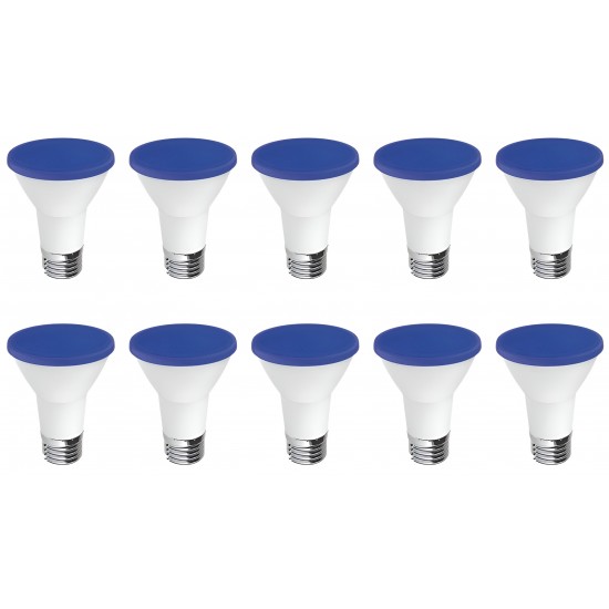 Kit 10 Lampada LED PAR20 Luminatti E27 6W Bivolt Azul