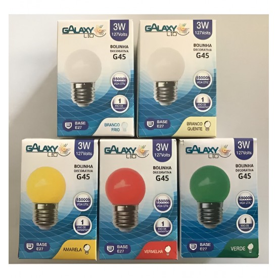 Kit 10 Lampadas LED Bolinha Decorativa Galaxy G45 3W Branca