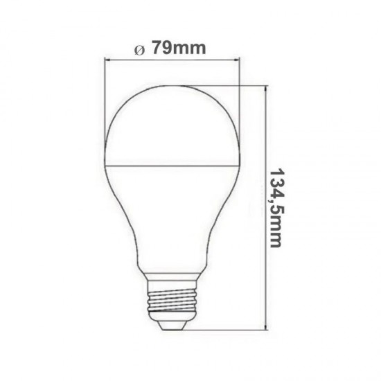 Kit 10 Lampadas LED Bulbo A80 Sylvania E27 15W Bivolt 3000K