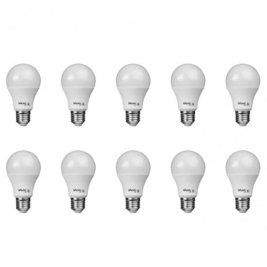 Kit 10  Lampadas LED E27 9,5W Bivolt 6500K Dimerizavel