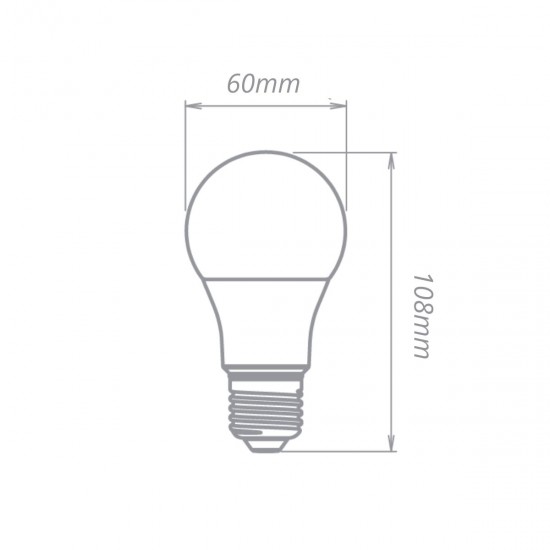 Kit 10  Lampadas LED E27 9,5W Bivolt 6500K Dimerizavel