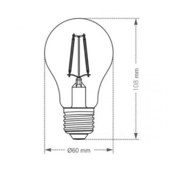 Kit 10 Lampadas LED Filamento A60 Decorativa 4W Bivolt 2200K