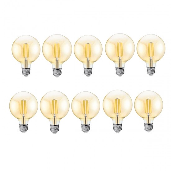 Kit 10 Lampadas LED Filamento G80 Decorativa 4W Bivolt 2200K