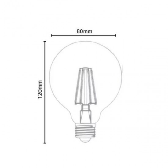 Kit 10 Lampadas LED Filamento G80 Decorativa 4W Bivolt 2200K