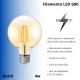 Kit 10 Lampadas LED Filamento G80 Decorativa 4W Bivolt 2200K