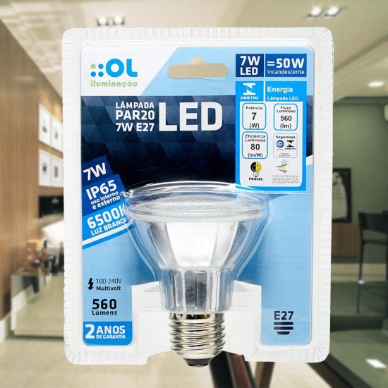 Kit 10 Lampadas Led Par20 Ol E27 Ip65 7w Bivolt 6500k