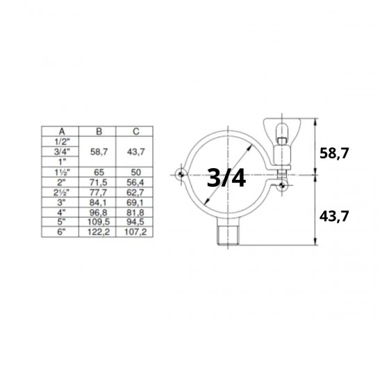 Kit 15 Abracadeiras Borboleta 3/4