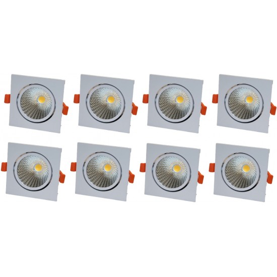 Kit 8 Spot LED Quadrado Embutir RGLED 5W Bivolt 3000K