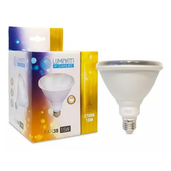 Lampada LED PAR38 Luminatti IP65 15W 2700K Luz Amarela