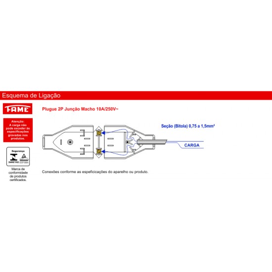 Plug macho e femea fame 10a cinza