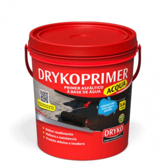 Primer Dryko Manta Asfáltica 3,6 L Base De Água Preto