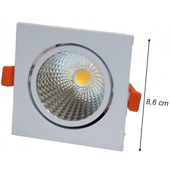 Spot LED Quadrado Embutir RGLED 5W Bivolt 3000K Luz Amarela