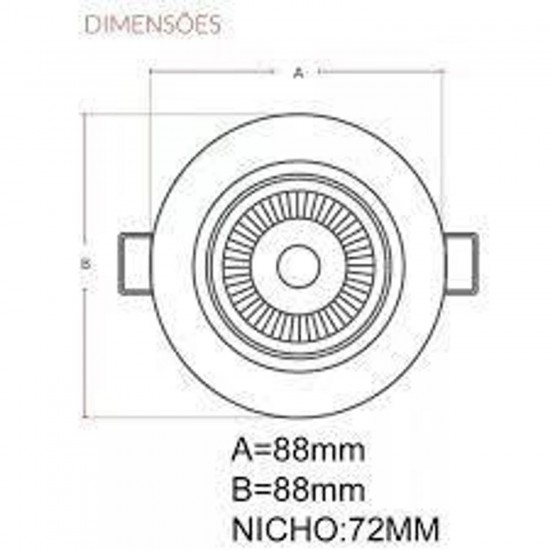 Spot Redondo Lorenzetti 5W 3000K (Luz Amarela) Bivolt