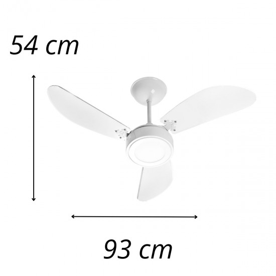 Ventilador Teto Led 3 Pas Ventidelta New Ligth 127V Branco